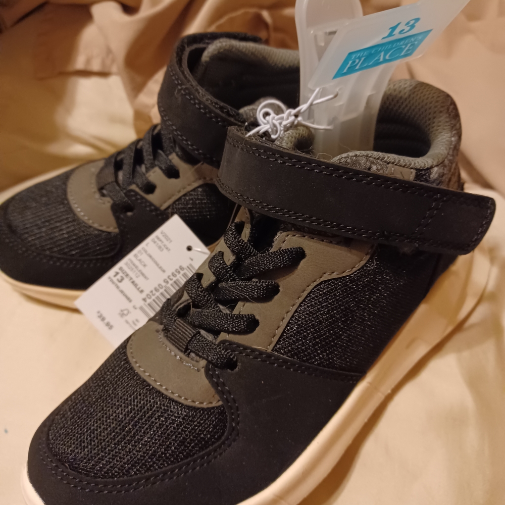 Place Kids Black and Green Sneakers
